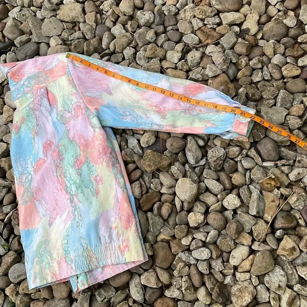 Vintage 80’s Watercolor Pastels Jacket Size Small